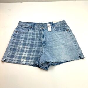 American Eagle Womens Highest Rise Mom Short Blue Jean Shorts Size‎ 16 33W NEW